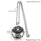 Skull Motorcycle Silver Pendant Heavy Duty Engine