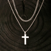Cross Stainless Steel Chain Layered