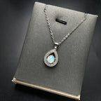 Opal Stone Pendant Necklace — Round 7mm Cabochon