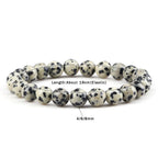Fashion 4/6/8mm Stone Beads Prayer Bracelets For Women Men Spotted Stone Dalmatian Bead Bangle Yoga Healing Friend
