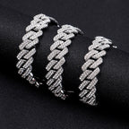 Iced Out Cuban Link Chain Necklace 14mm — Two-Tone