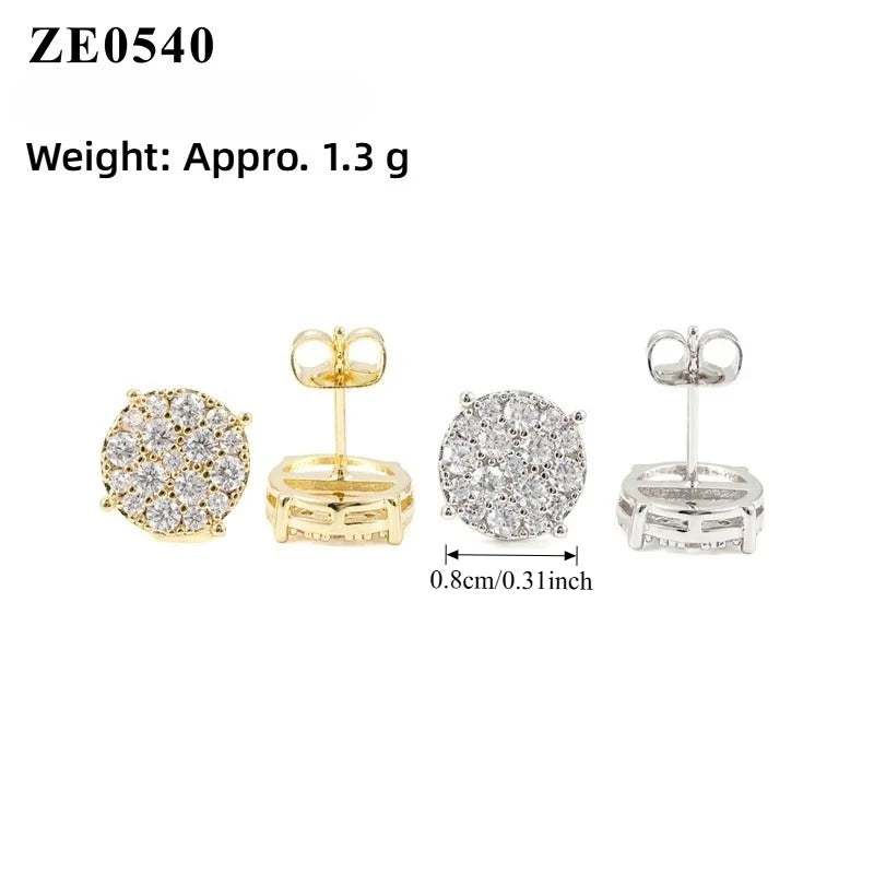 Full Moissanite D Color  Women's Men Hip-hop Earrings 925 Silver Screw Ear Stud High Quality Fine Jewelry for Women  Gift