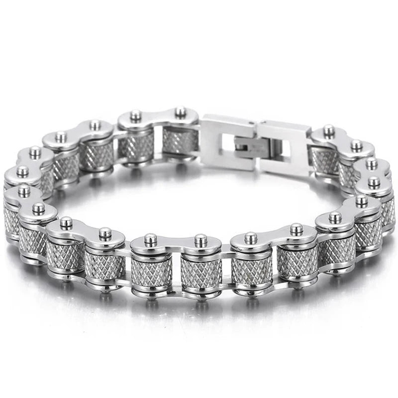 Punk Rock Bracelet for Man 11/13MM Men's Stainless Steel Motorcycle Chain Bracelets Biker Jewelry Hip Hop Charms for
