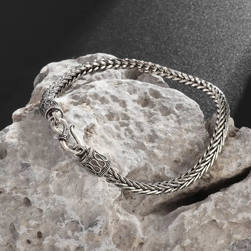 Silver Stainless Steel Keel Bracelet Statement