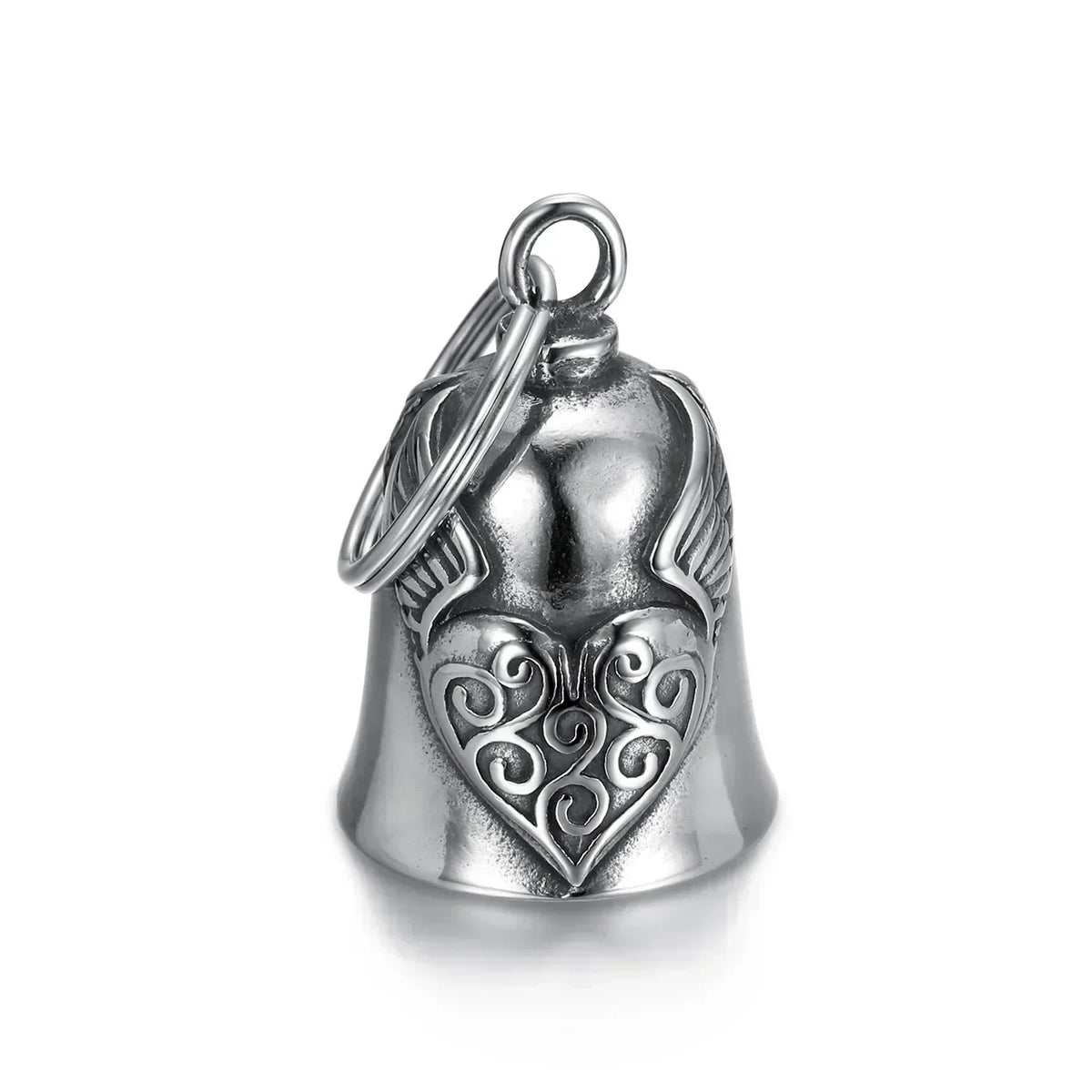 Pirate Skull Moto Bell Pendant Necklace — Gothic Motorcycle Rider