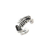 Retro Punk Skull Design Ring For Men Adjustable Personality Gothic Style Fashion Metal Bone Shape Ring Jewelry