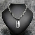 Fashion Razor Blade Pendant Necklace Punk Stainless Steel Hip Hop Knife Shaver Shape Sweater Chain Necklace Gift for Women Men