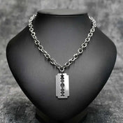 Razor Pendant Necklace — Stainless Steel