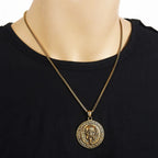 Classic Retro Viking Odin Pendant Necklace Men Knight Necklace Hero Mask Rock Punk Pendant Stainless Steel Accessories Wholesale