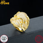 Moissanite Skull Ring — 925 Silver