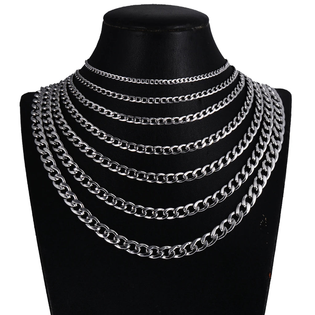 Cuban Curb Chain Choker 7.5mm — Stainless Steel