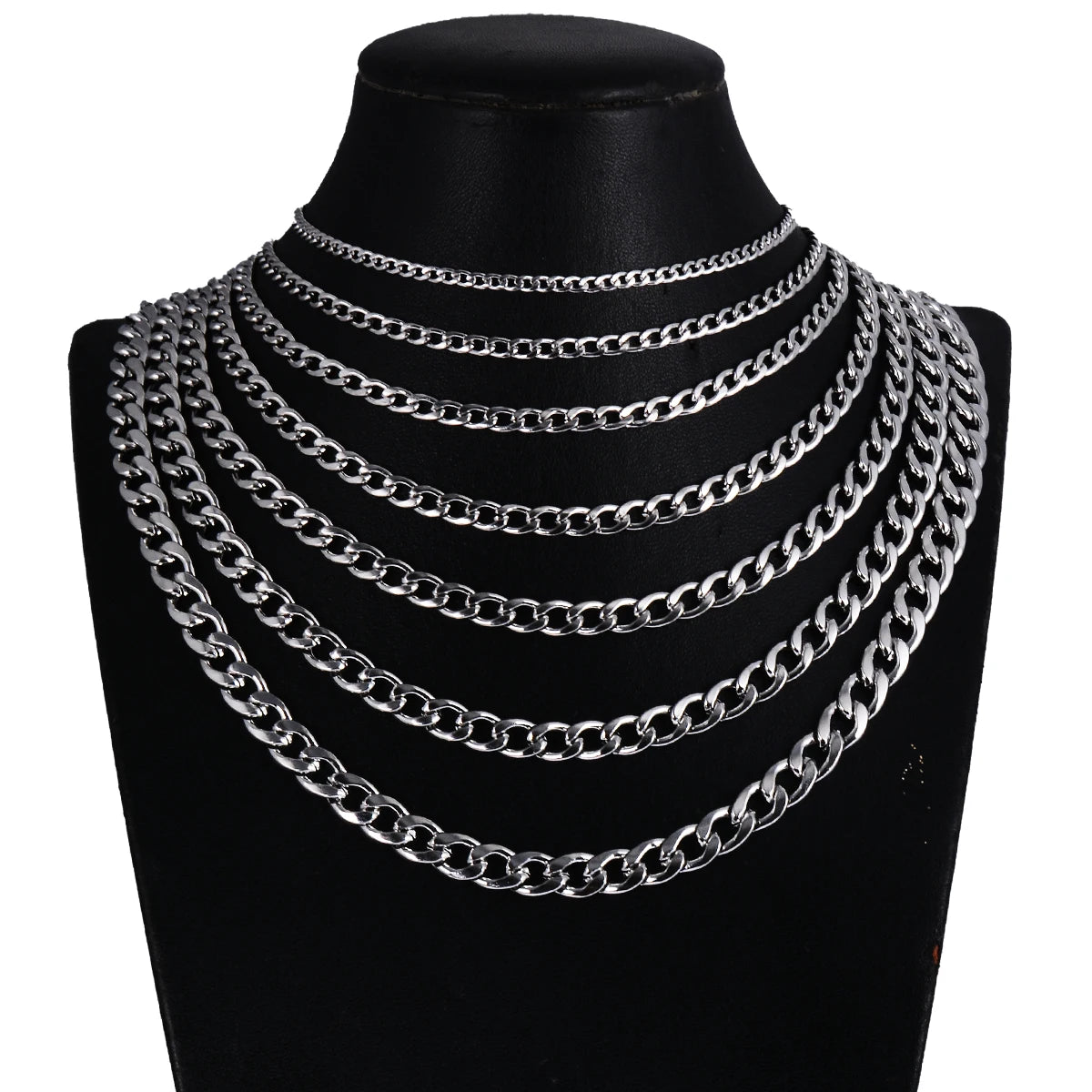 Cuban Curb Chain Choker 7.5mm — Stainless Steel
