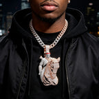 LYEE CYEE Luxury Hip Hop Style Yuan Ma Combination Gorilla Animal Pendant Can Be Paired with Cuban Chain Rap Singer