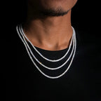 Tennis Chain Necklace Stainless Steel Moissanite
