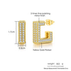 Iced Out Stud Earrings — Gold