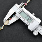 Gold Iced Out Tennis Necklace Colored Gemstone