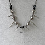 Y2K Spike Cross Stainless Steel Pendant Necklace