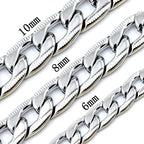 LUXUSTEEL Cuban Chain Necklace for Men Women Golden Plated Mixed Silver Stainless Steel Pattern Curb Link Chain Male Collar