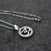 OM Yoga Pave Pendant Necklace — Stainless Steel