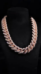 Iced Out Cuban Chain Statement Necklace — Silver-Tone