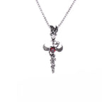 Heart-shaped Sword Wings Necklace Retro Punk style Pendant Jewelry Accessory for Women Men Personality Gifts