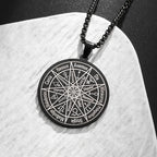 Stainless Steel Solomon Flower of Life Chakra Spirituality Necklace Archangel Sacred Geometry Metatron Pendant Jewelry Men Women