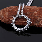 Stainless Steel Vikings Dragon Ouroboros Pendant Scandinavia Nordic Culture Rune Amulet Necklace Men's Punk Hip Hop
