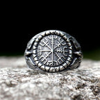 New Fashion 316L Stainless Steel Unique Viking Compass With Eagle Ring For Man Women Biker Jewelry for gift free