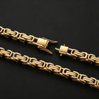 Iced Out Byzantine Chain Necklace & Bracelet — Stainless Steel