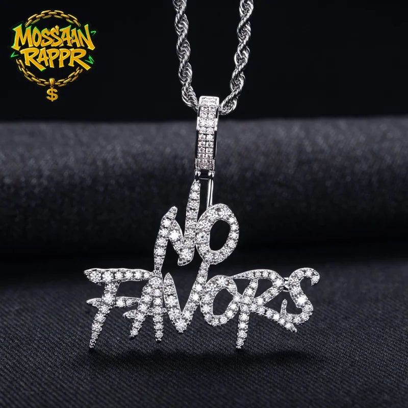 Iced Out Letter Pendant — 14K Gold