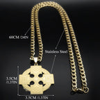 Celtic Cross Gold Pendant Necklace — Stainless Steel