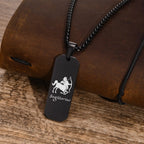 Zodiac Bar Pendant Necklace — Stainless Steel