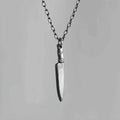 Mini Knife Pendant Necklace — Black-Tone