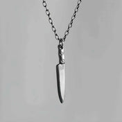Mini Knife Pendant Necklace — Black-Tone