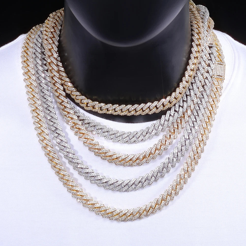 Iced Out Cuban Link Chain Necklace — Copper Alloy 15mm