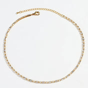 Moissanite Tennis Chain Necklace — Stainless Steel