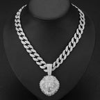 Iced Out D Lion Head Cuban Pendant