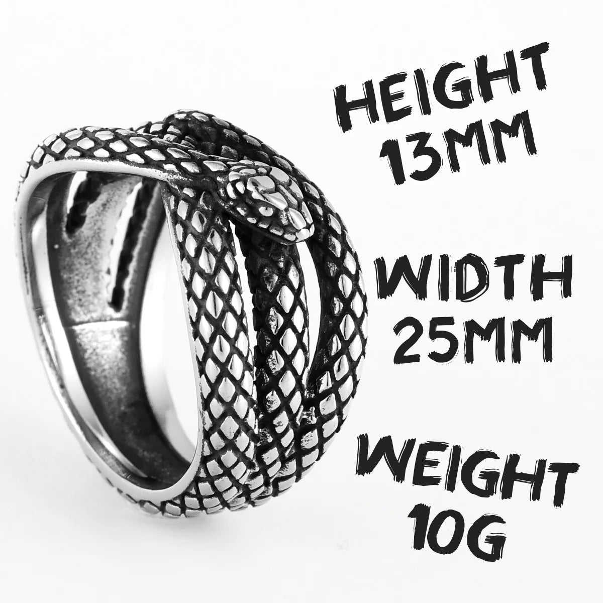 Gothic Snake Animal Ring — Stainless Steel
