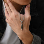 Lion Head Stone Pendant Necklace