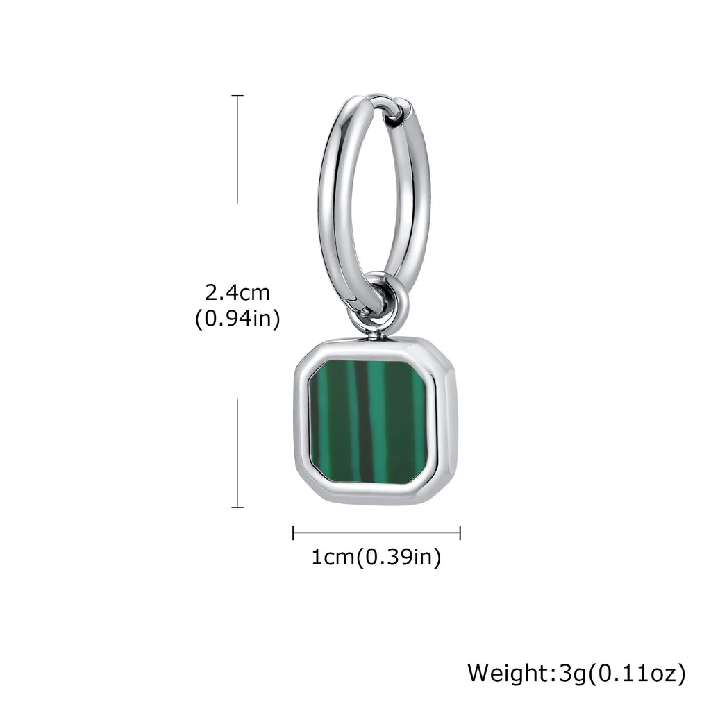 Natural Stone Huggie Hoop Earrings — SS