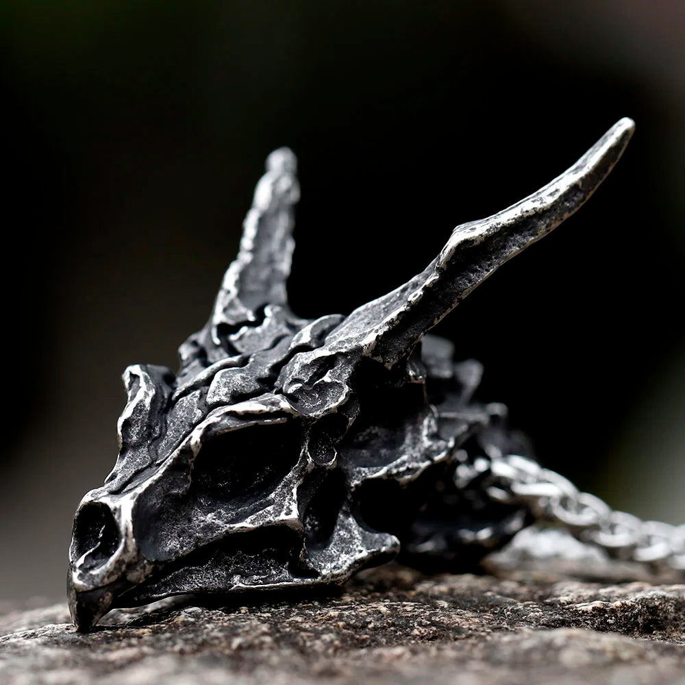 Dragon Skull Pendant Necklace