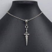 Gothic Sword Necklace Antique Medieval Blade Pendant Punk Men Women Vintage Street Neck Accessories