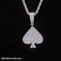 925 Silver VVS Moissanite Ace Spade Pendant