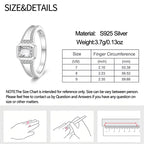 Men's Ring 925 Sterling Silver Couple Rings Square CZ Inlay Minimalist Daily Wear Jewelry Gift for Men Valentine's Day