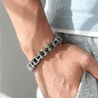 100% S925 Sterling Silver Bracelet 10MM Bicycle Punk S925 Silver Jewelry Never Fade Carry certificate Men Women Jewelry Gifts