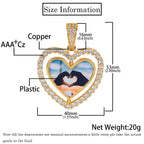 Iced Out Heart Photo Pendant Necklace