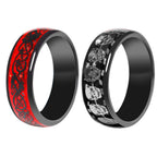 Fashion Dragon Pattern Metal Band 7MM T5577 Chip Ceramic Finger Ring or CUID Chip Skull Carbon Fiber Band Epoxy Ring for Replica