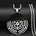 Hecate Wheel Pendant Necklace — Stainless Steel