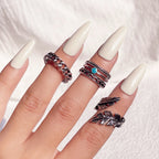 New Design Skull Crow Skull Ring Woodpecker Bird Men's Ring Punk Stylish Jewelry