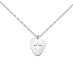 Guitar Pick Star Cross Pendant — Silver